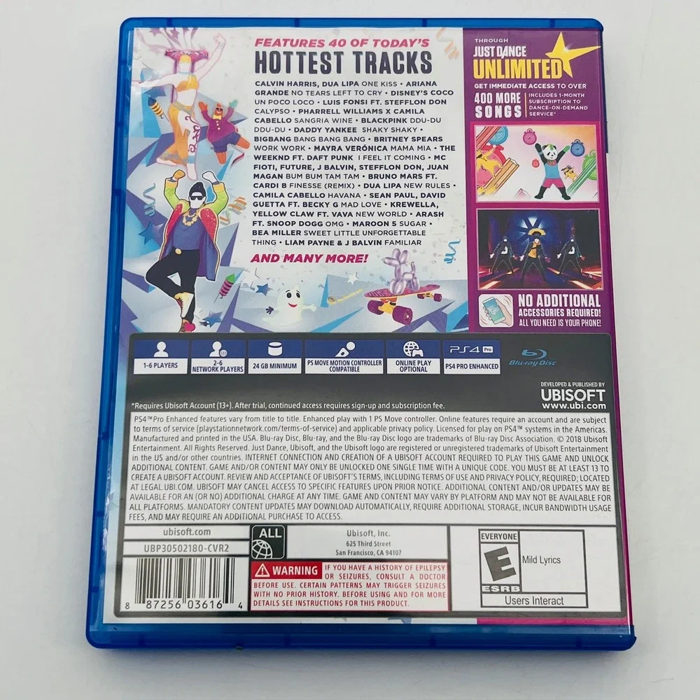 Just Dance 2019 Sony PlayStation 4 PS4 Ubisoft Dance Game UBP30502180-CVR2